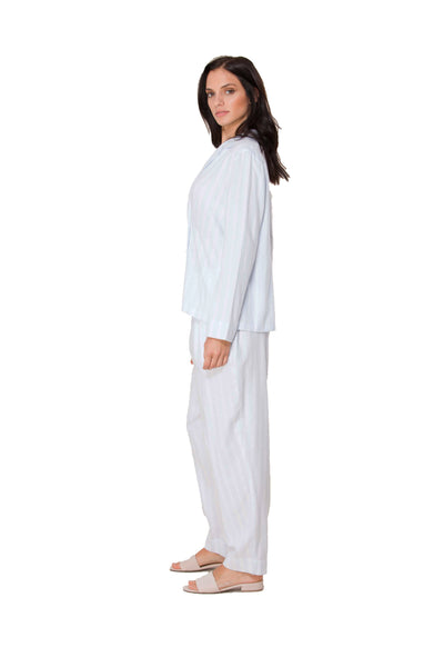 4 BUTTON STRIPED PAJAMA SET