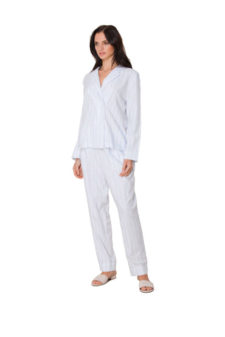 4 BUTTON STRIPED PAJAMA SET