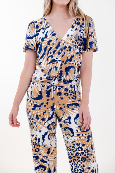 EXOTIC FRONT TIE PAJAMA SET