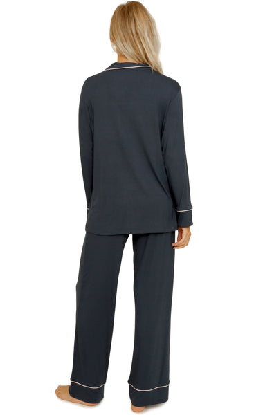 LONG SLEEVE PIPING MODAL PAJAMA SET