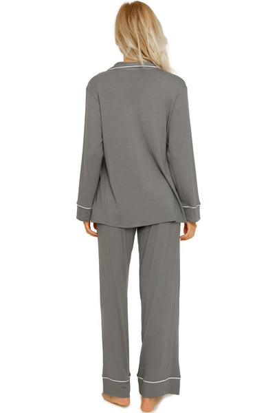 LONG SLEEVE PIPING MODAL PAJAMA SET