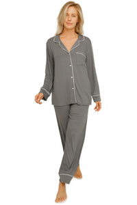 LONG SLEEVE PIPING MODAL PAJAMA SET