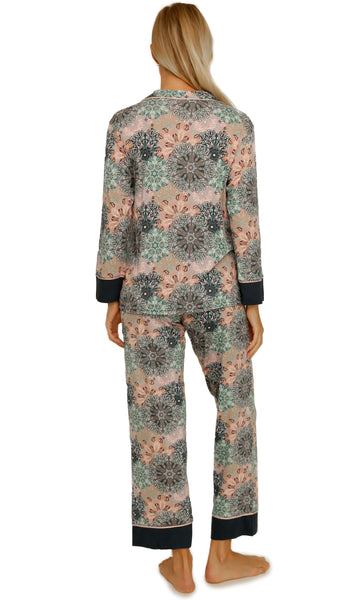 LONG SLEEVE PIPING MODAL PAJAMA SET