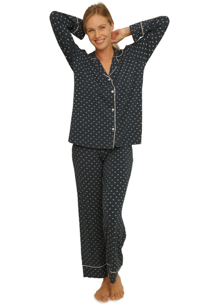 LONG SLEEVE PIPING MODAL PAJAMA SET