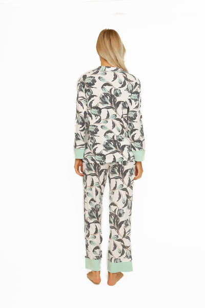 LONG SLEEVE PIPING MODAL PAJAMA SET