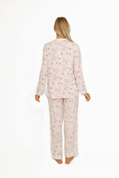 LONG SLEEVE PIPING MODAL PAJAMA SET