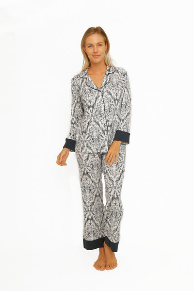 LONG SLEEVE PIPING MODAL PAJAMA SET