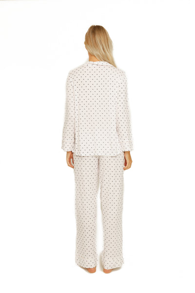 LONG SLEEVE PIPING MODAL PAJAMA SET