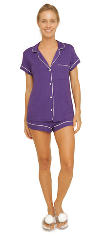 SHORT SLEEVE PIPING PAJAMA SET